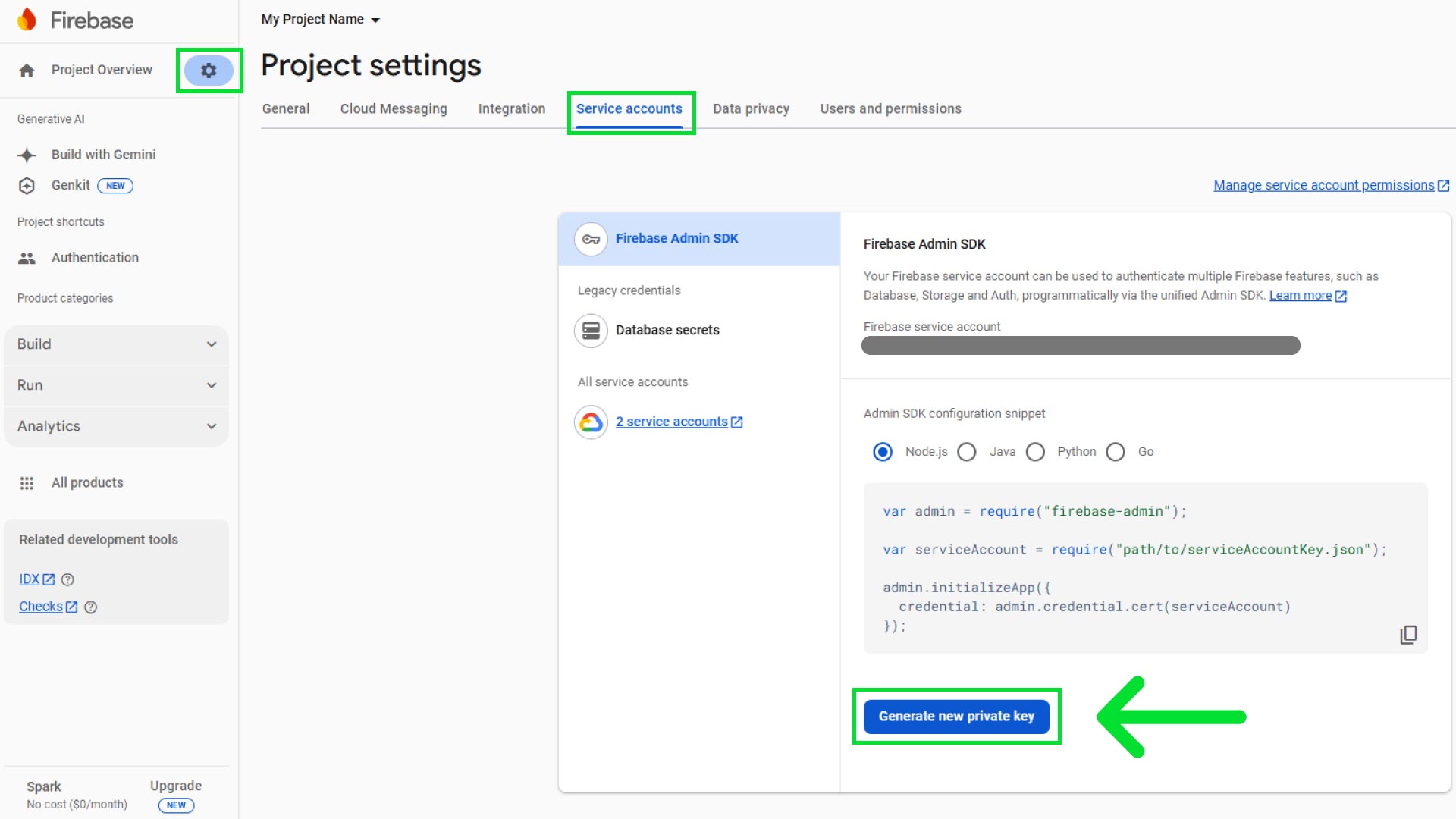 Firebase Admin Key Gen Firebase Admin Key Gen